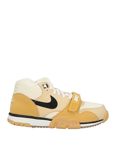 NIKE Sneakers Beige Leather, Textile fibers