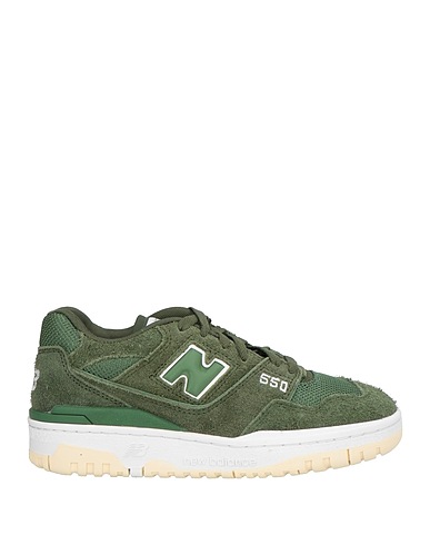 NEW BALANCE Sneakers Military green Leather, Textile fibres