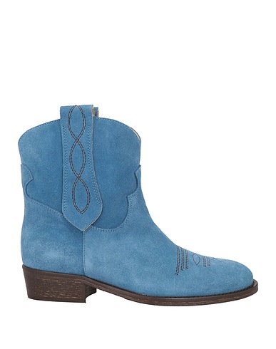 VIA ROMA 15 Ankle boot Light blue Leather