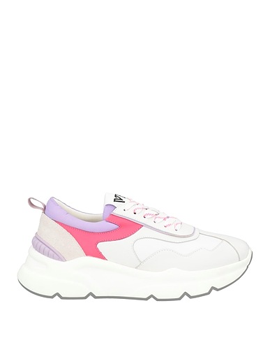 EMANUÉLLE VEE Sneakers Off white Leather, Textile fibres