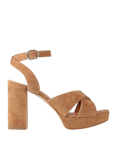 VIA ROMA 15 Sandals Camel Leather