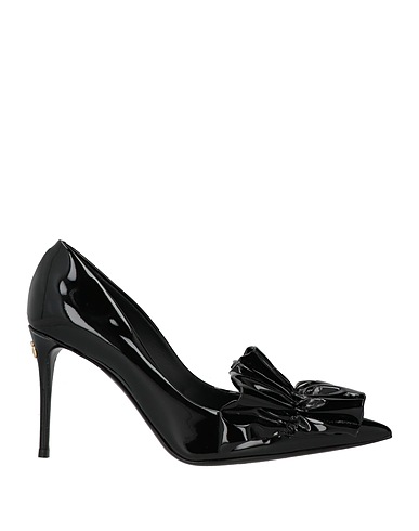 DOLCE&GABBANA Pump Black Leather, Textile fibers