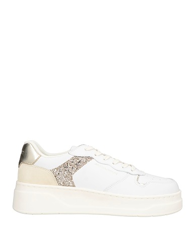 CRIME London Sneakers White Leather, Textile fibers