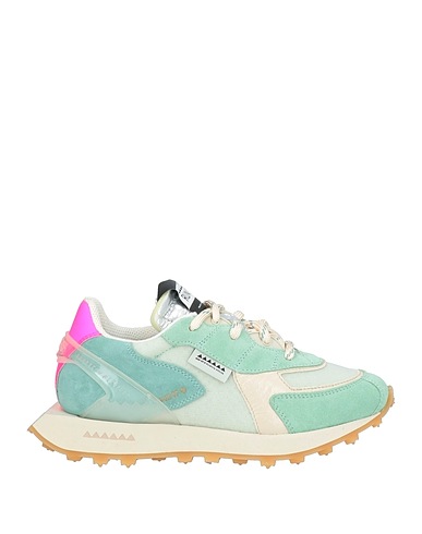 RUN OF Sneakers Sage green Leather, Textile fibres
