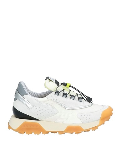 RUN OF Sneakers Light grey Leather, Textile fibers