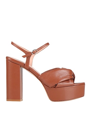 ANNA F. Sandals Brown Leather