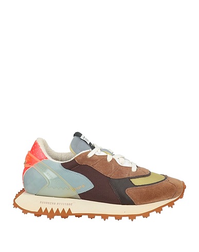 RUN OF Sneakers Marrone Pelle, Fibre tessili