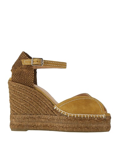 CASTAÑER Espadrilles Military green Leather, Textile fibres