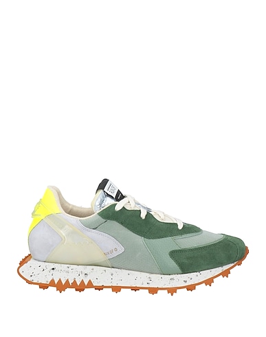 RUN OF Sneakers Dunkelgrün Leder, Gewebefasern