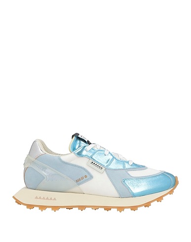 RUN OF Sneakers Azure Leather, Textile fibres