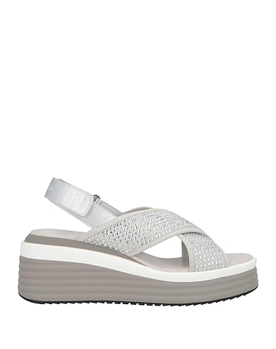 APEPAZZA Sandals SPORT Silver Textile fibres