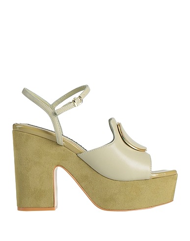 LUCIANO BARACHINI Sandals Sage green Leather