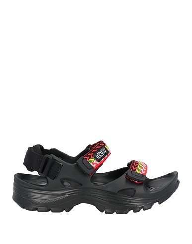SUICOKE x LANVIN Sandals Black Rubber, Textile fibers