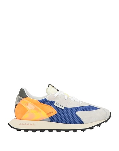 RUN OF Sneakers Light grey Leather, Textile fibres