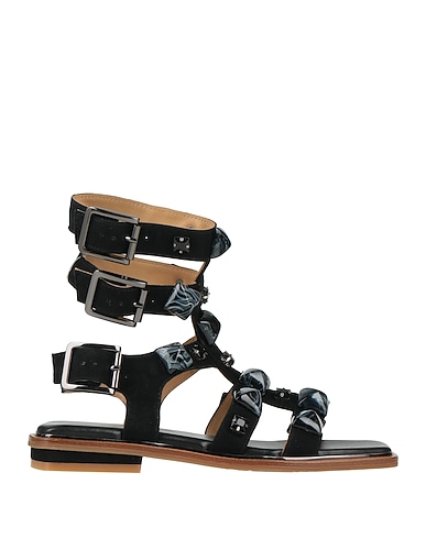 ALMA EN PENA. Sandalen Schwarz Leder