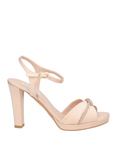 VICTORIA CHRIS Napoli Sandals Beige Textile fibres