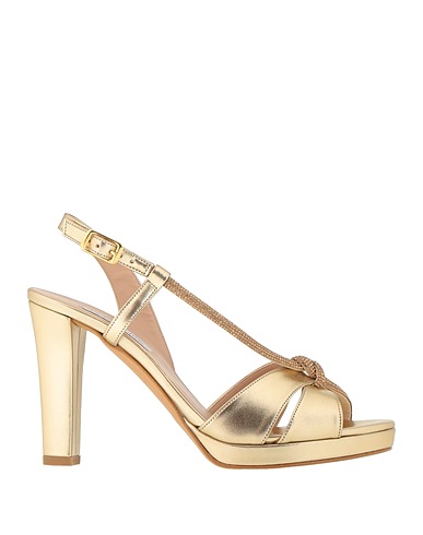 VICTORIA CHRIS Napoli Sandals Gold Textile fibres