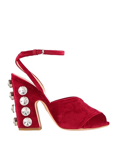 GIAMBATTISTA VALLI Sandals Burgundy Textile fibers