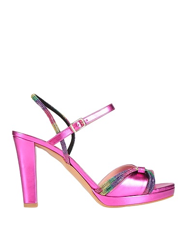 VICTORIA CHRIS Napoli Sandals Fuchsia Textile fibers