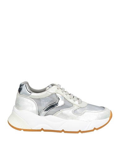 VOILE BLANCHE Sneakers Silver Leather, Textile fibres