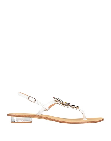 CAPRI BIJOUX Infradito Bianco Pelle di vitello, Cristallo Swarovski®
