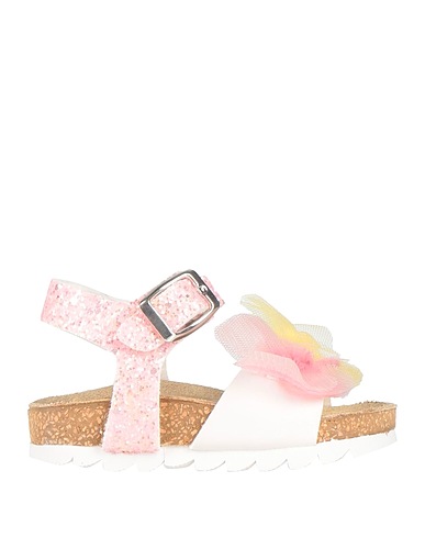 MONNALISA Sandals White Polyurethane, Cotton, Acrylic, Rubber
