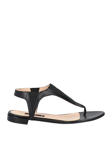 TWIGGY Flip flops Black Leather