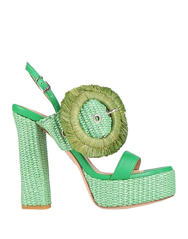 G.P. PER NOY BOLOGNA Sandals Green Other Fibres, Natural raffia