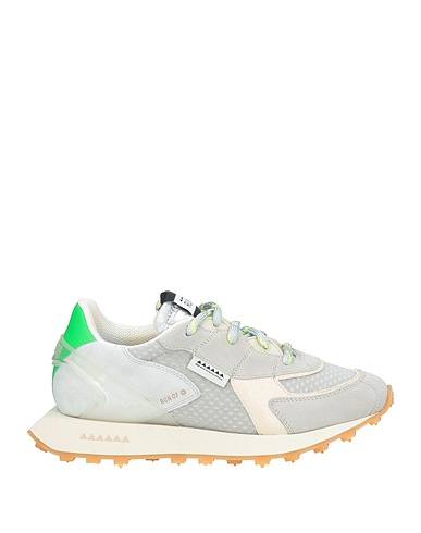 RUN OF Sneakers Grey Leather, Textile fibres