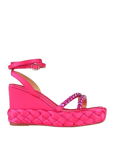 ALMA EN PENA. Sandals Fuchsia Textile fibers