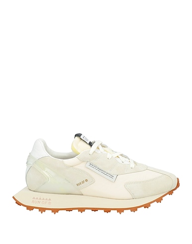 RUN OF Sneakers Light grey Leather, Textile fibres