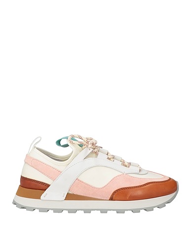 FERRAGAMO Sneakers Ivory Textile fibers, Leather