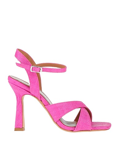 NILA & NILA Sandals Fuchsia Natural raffia