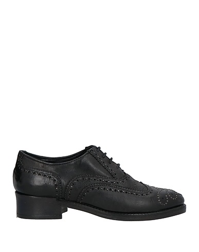 OVYÉ Laced shoes Black Calf hair