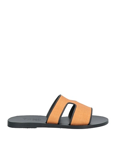 ANCIENT GREEK SANDALS Apricot Leather, Natural raffia
