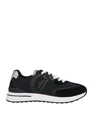 JUST CAVALLI Sneakers Black Leather, Textile fibres