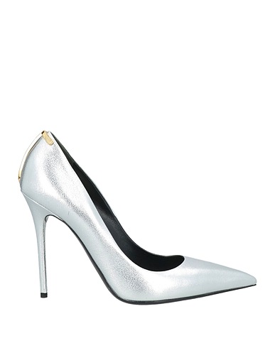 TOM FORD Court Silver Cow leather, Thermoplastic polyurethane