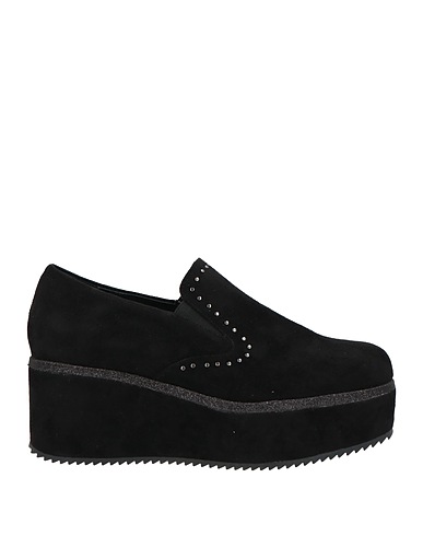 CAFèNOIR Loafers Black Textile fibers