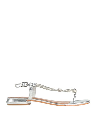 NILA & NILA Tongs Argent Cuir