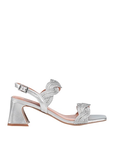 BIBI LOU Sandals Silver Textile fibres