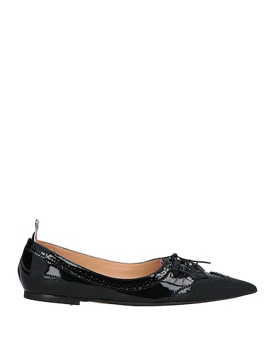 THOM BROWNE Ballet flats NERO Leather