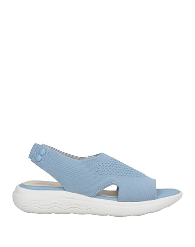 GEOX Sandals Light blue Textile fibres, Rubber