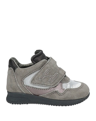 HOGAN Sneakers Grey Leather, Textile fibres