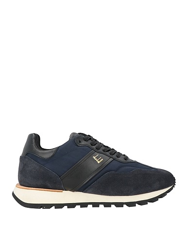 DUNHILL Sneakers Navy Leather, Textile fibers
