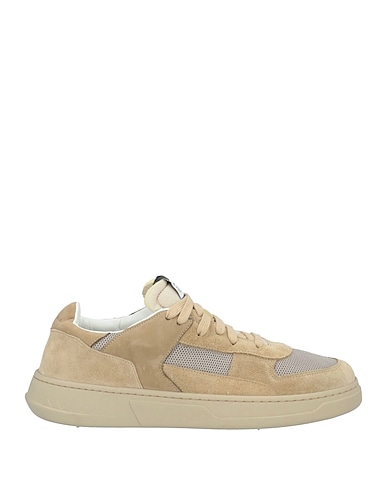RUN OF Sneakers Khaki Leather, Textile fibres