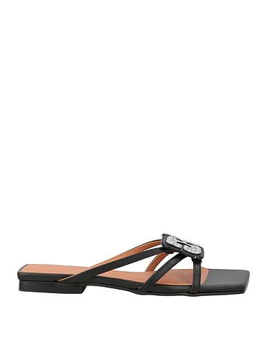 GANNI Sandals Black Textile fibers