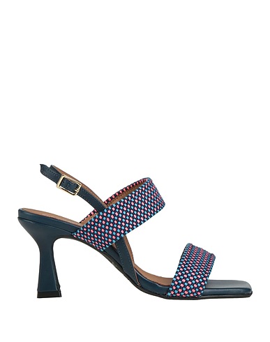 CARMENS Sandals Midnight blue Leather, Textile fibres