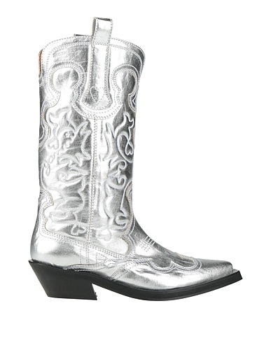 GANNI Boots Silver Textile fibers