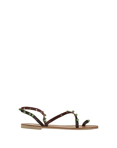 UTOPIA Flip flops Dark brown Leather