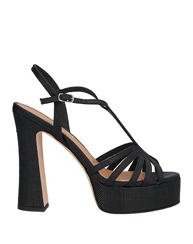 J.A.P. JOSE ANTONIO PEREIRA Sandals Black Natural raffia